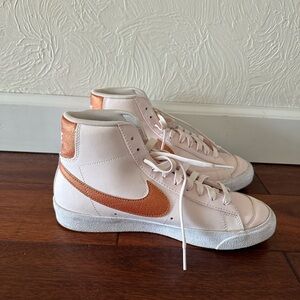 Nike Women's Pink and Orange High-Top Sneakers